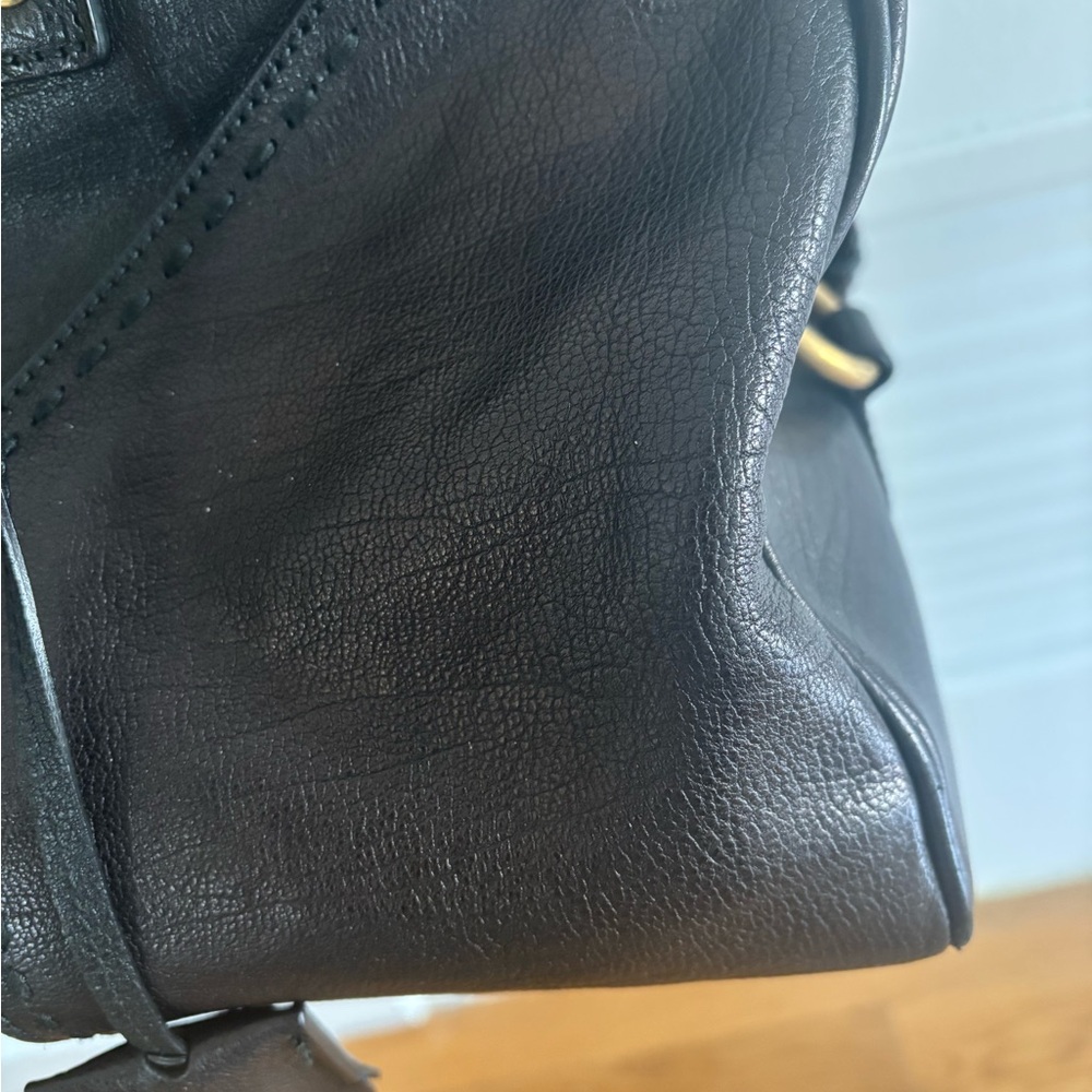 Yves Saint Laurent Muse Black Leather Satchel Handbag Gold Hardware and strap - Picture 3 of 13